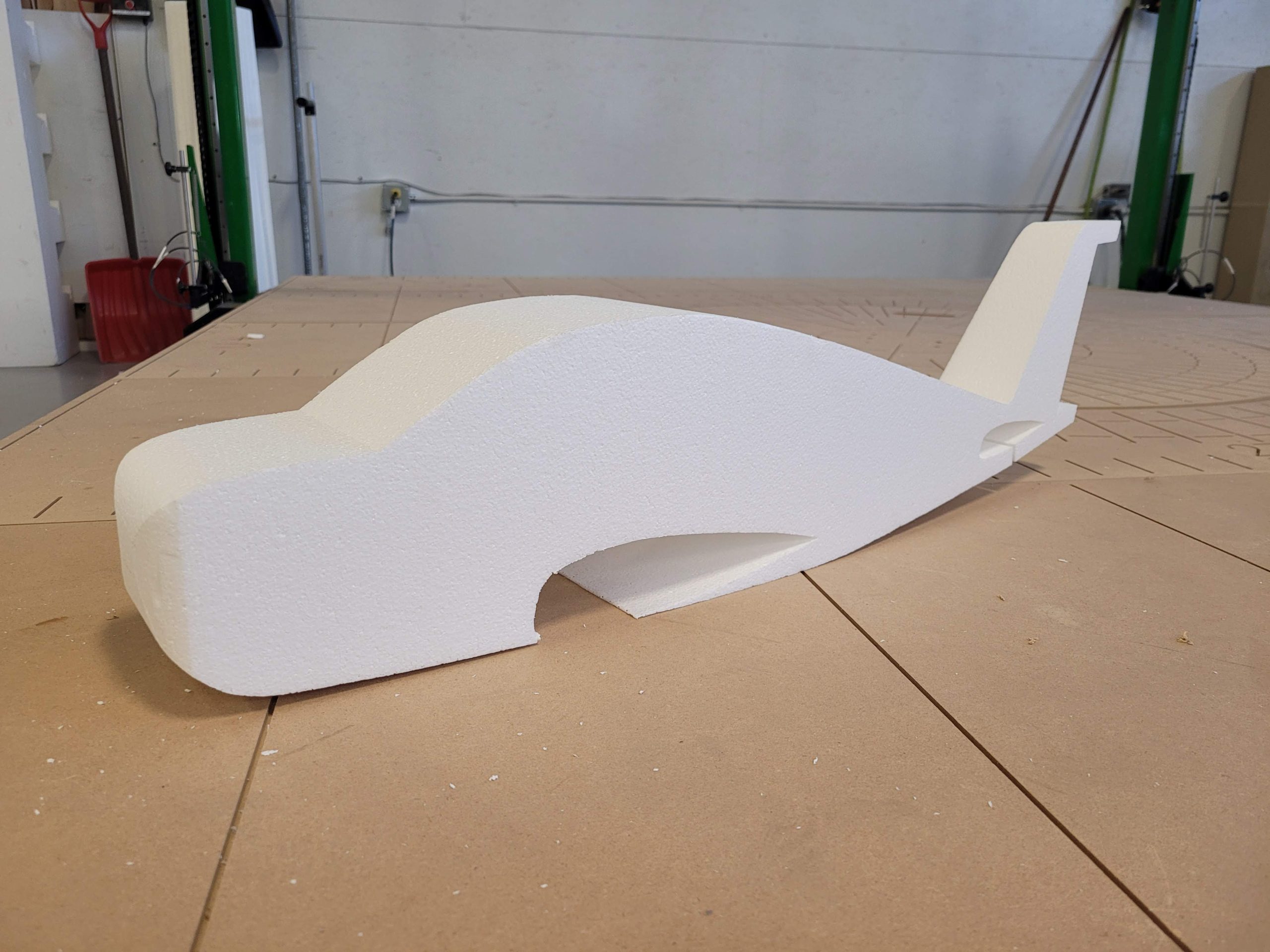 EPS foam aerospace prototype cut with a hot wire cutting machine